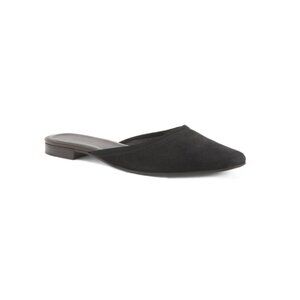 JACK ERWIN Black Made In Portugal Suede Paz Slip On Mules